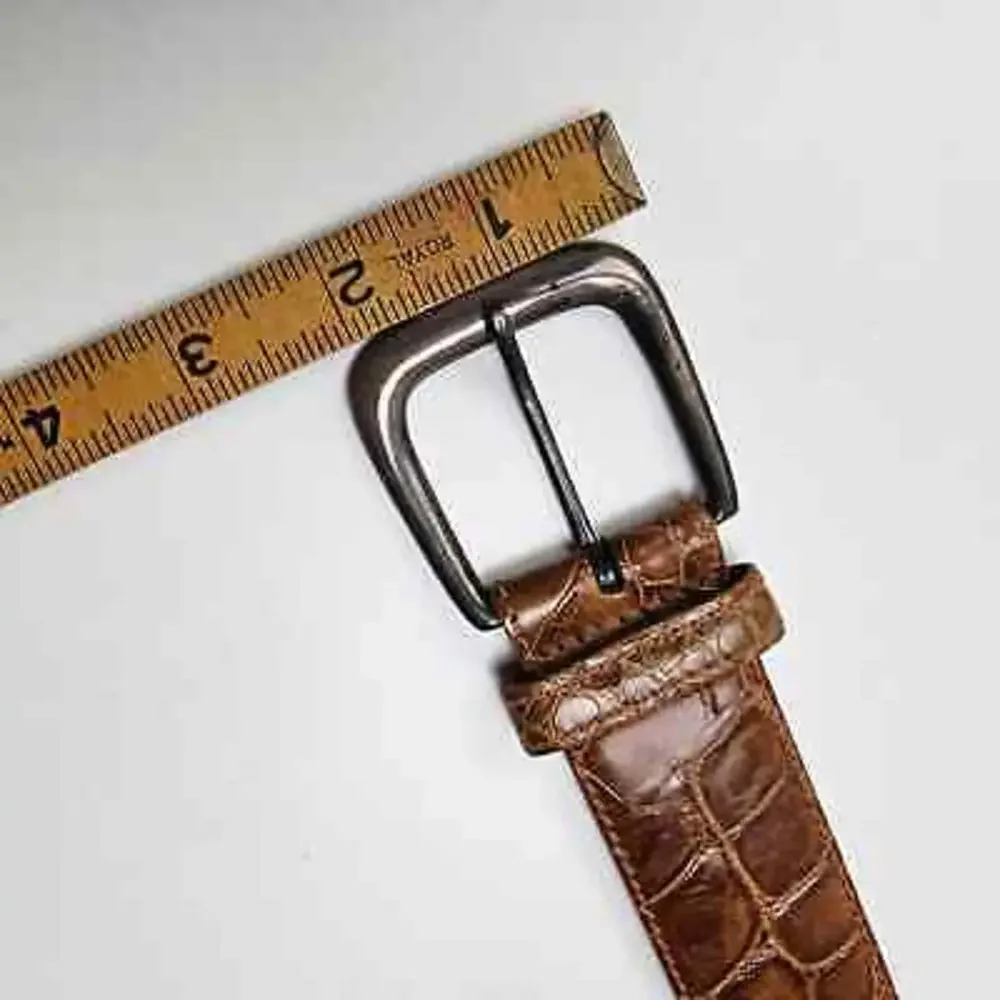 Vintage Ralph Lauren Alligator Leather & Sterling Silver‎ Belt 2268 Men 30 Brown